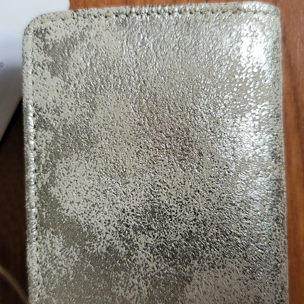 HOBO Dart Calfskin Gold Metallic Leather Wallet - Picture 7 of 7